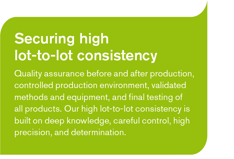 High lot-to-lot consistency